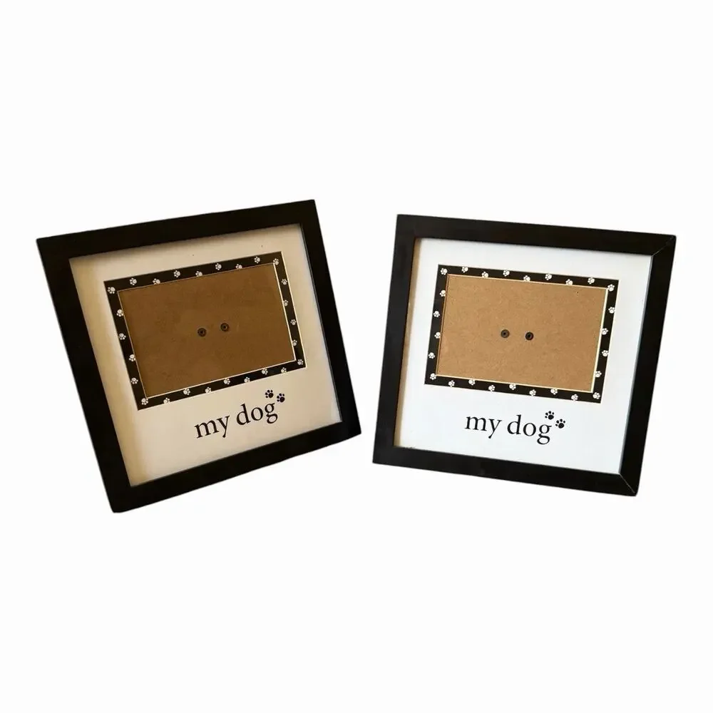 Prinz “My Dog” Black Wood Picture Frame 4x6 Pet Photo Frame Set of 2 Easel/Wall